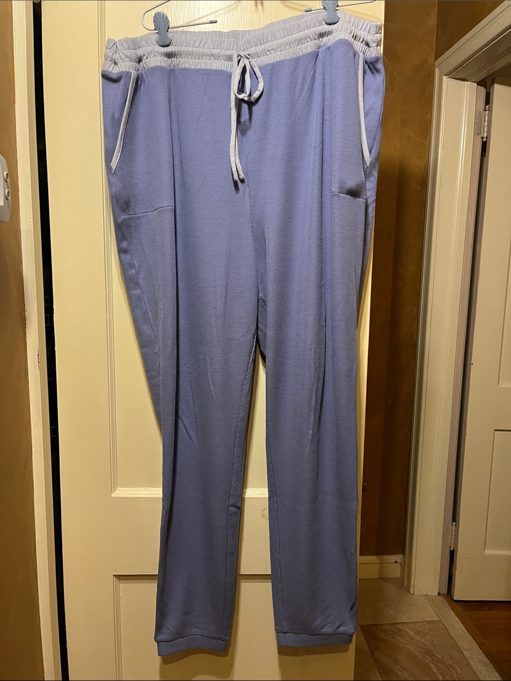 AnyBody Periwinkle Drawstring Joggers with Contrast Waist